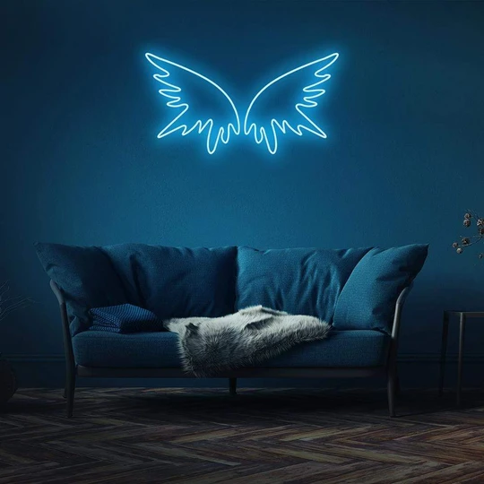 blue butterfly neon sign