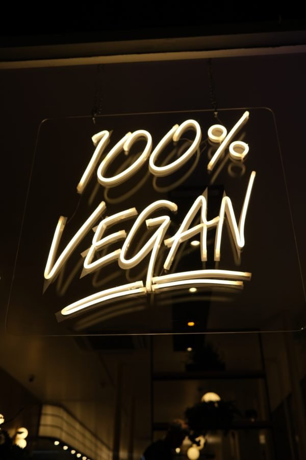 100% vegan neon sign
