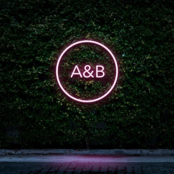 a & b neon sign