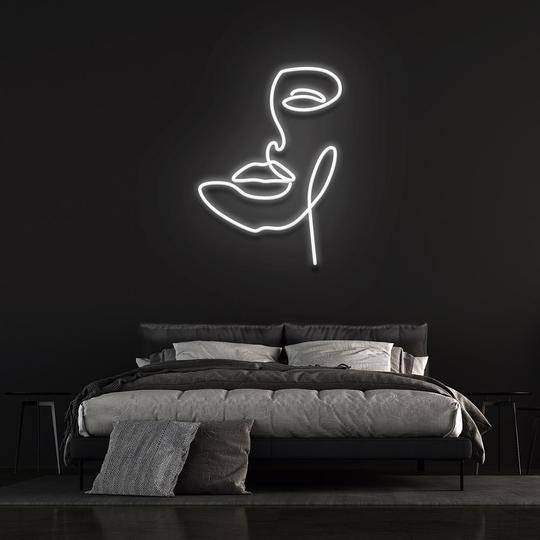 beauty white neon sign