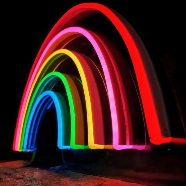 colourful rainbow neon sign